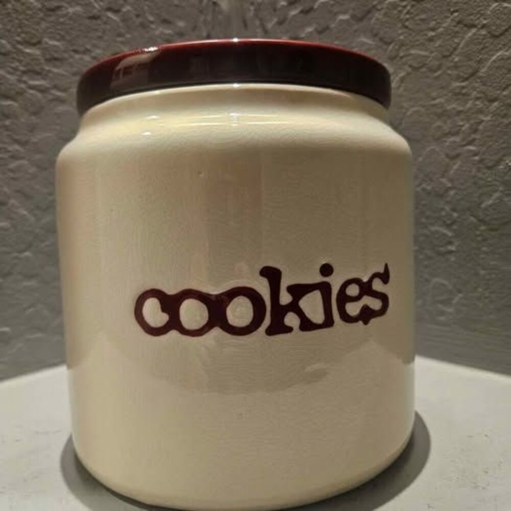 Thresholds Stoneware Ceramic Cookie Jar Canister 7"